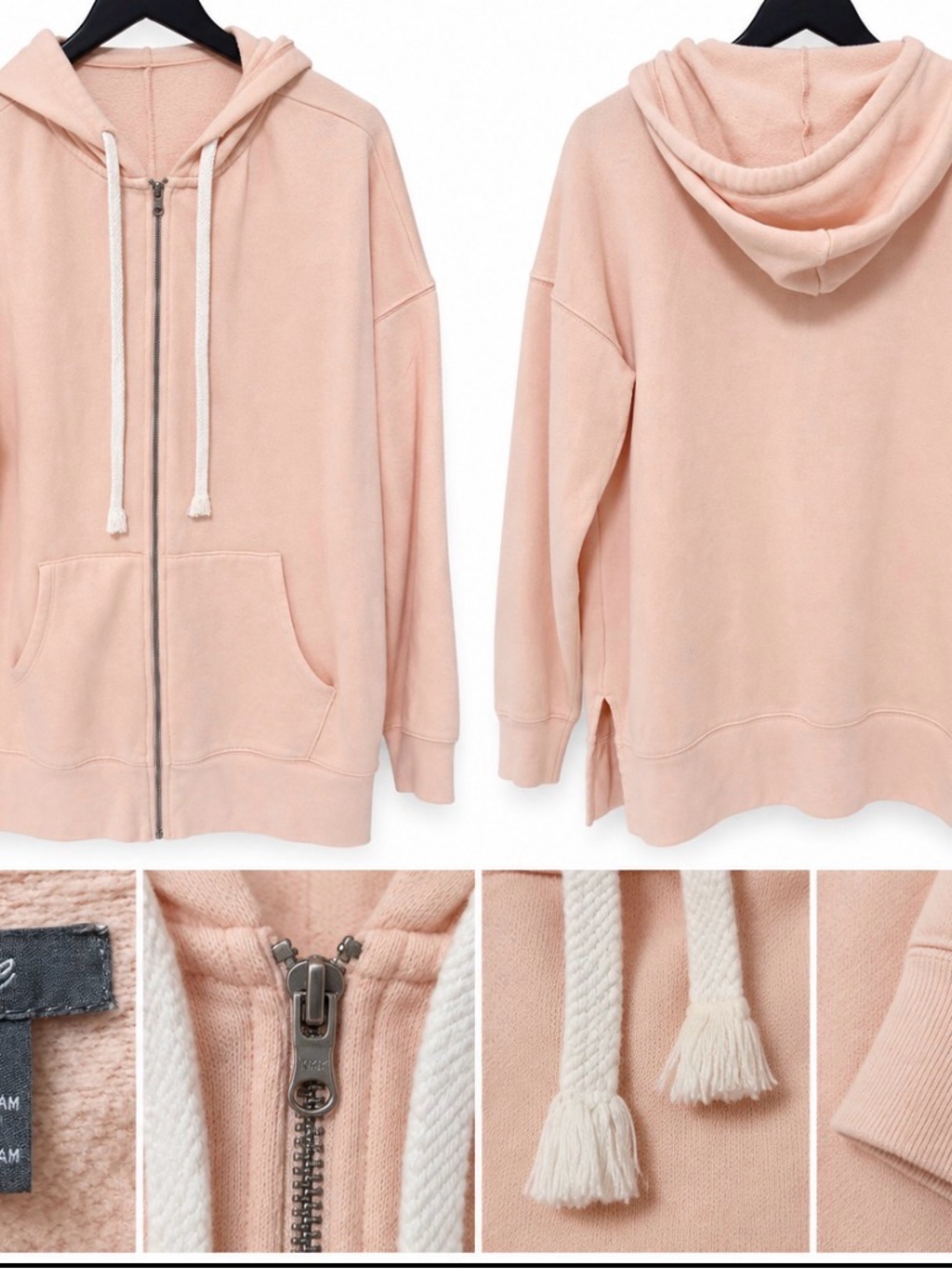 aerie Blush Pink Full-Zip Hoodie Sweater